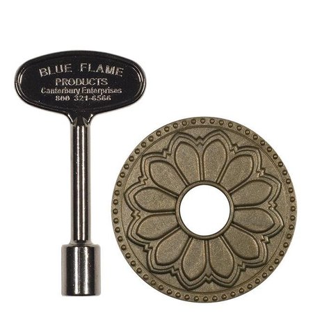 BLUE FLAME Blue Flame FCH.BB.03 3 in. Magnetic - Hermosa Flange Cover with Key; Beachnut Bronze FCH.BB.03